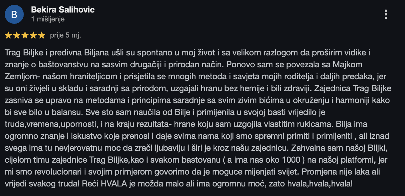 Testimonijal za projekat